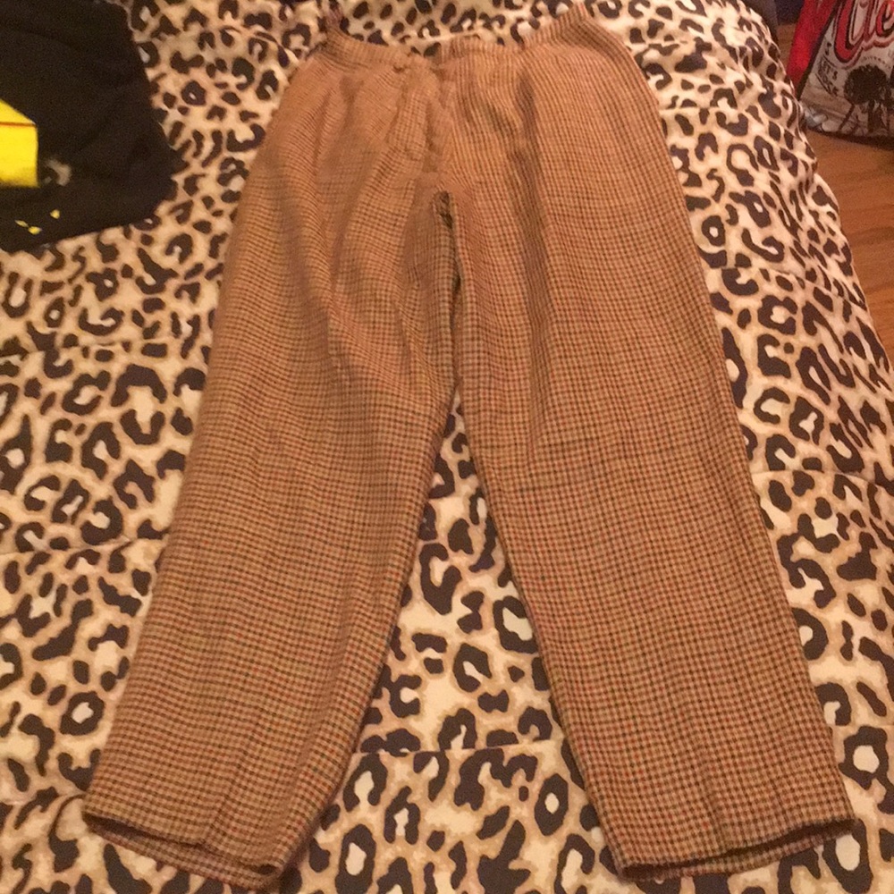Fabulous 1940’s Style Brown Plaid Pants Slacks